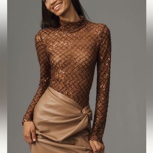 Nwt pilcro sequin mesh top